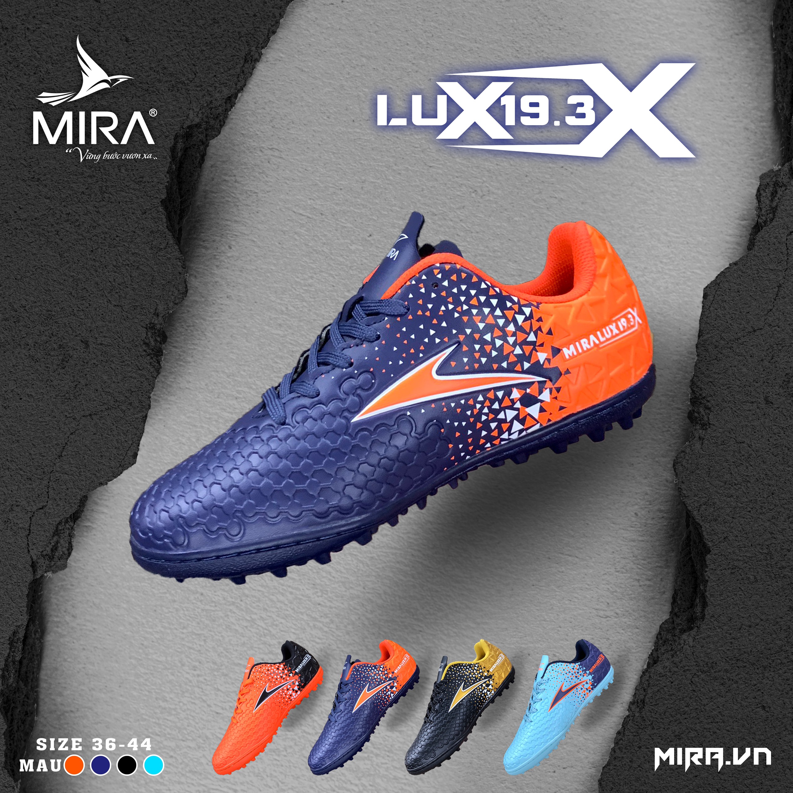 Giày đá bóng chính hãng sân cỏ nhân tạo cao cấp Mira Lux 19.3