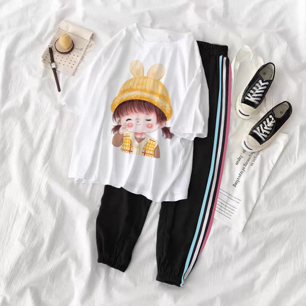Set đồ bộ ngộ ngĩnh + quần boom sọc phối màu