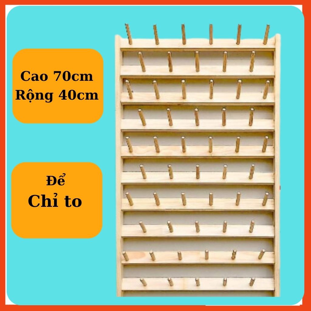Giá Để Chỉ May-Gỗ tự nhiên-Kệ để chỉ to và chỉ nhỏ-Kích thước 40cm x 70cm