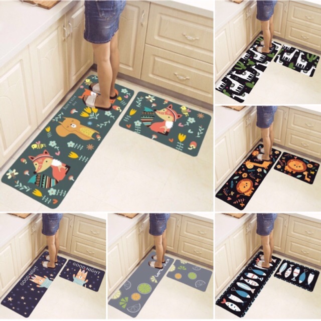 Bộ 2 thảm bếp chống trơn trượt