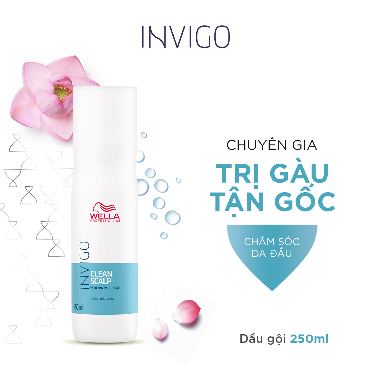 Dầu Gội Wella Invigo Giúp Chống Gàu, Làm Sạch Da Đầu Hiệu Quả Clean Scalp Anti-dandruff Shampoo 250ml