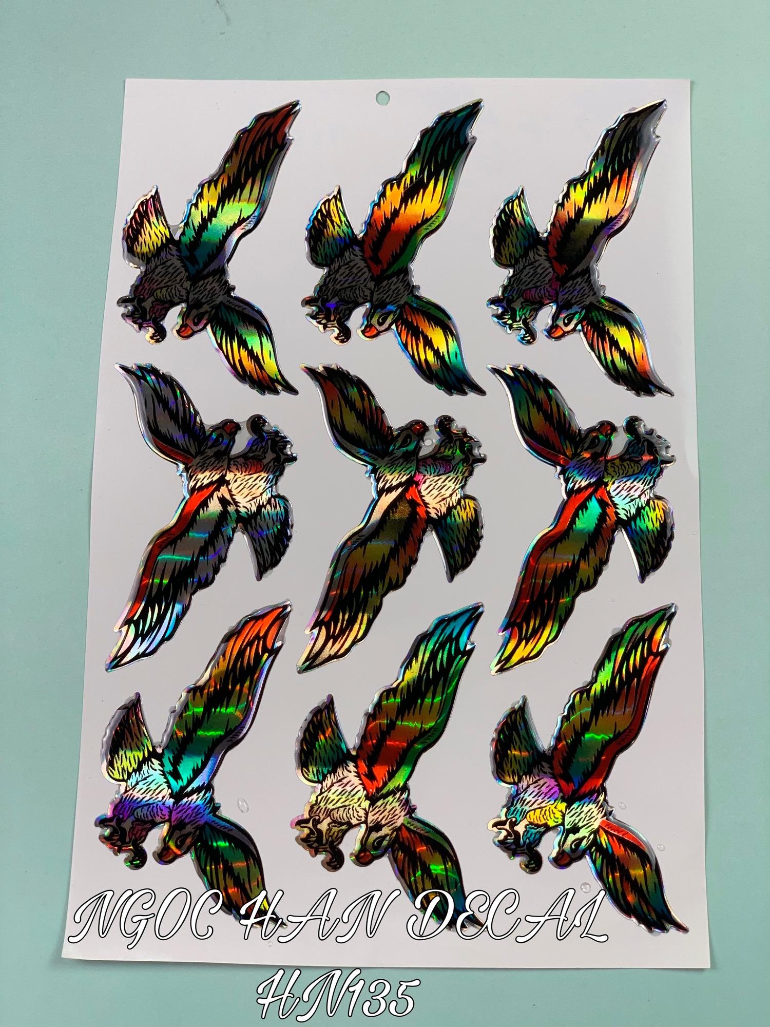 Tem nổi in lụa chim đại bàng được cán nhựa dẻo -- NGỌC HÂN DECAL