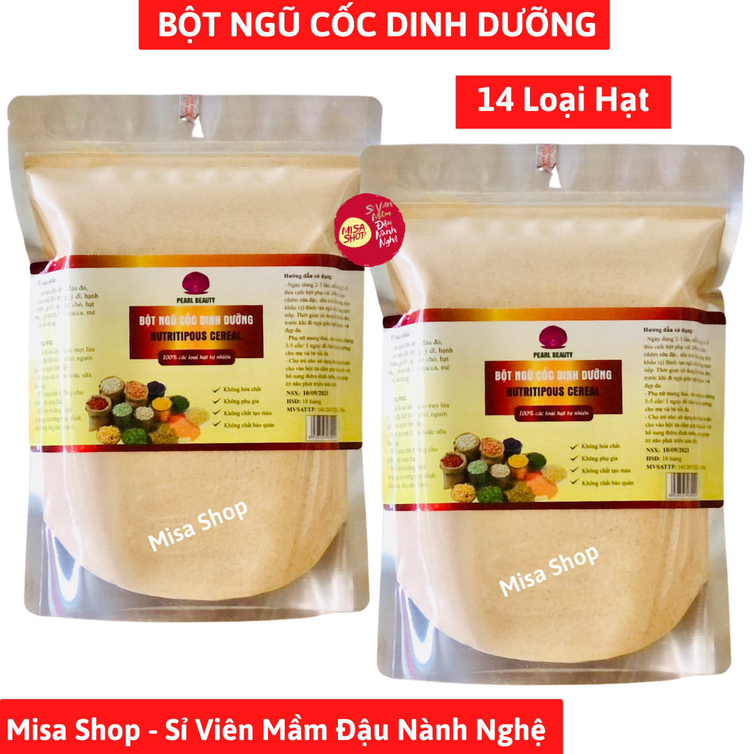 COMBO 2KG Bột Ngũ Cốc Dinh Dưỡng Lợi Sữa Tăng Cân 14 Loại Hạt Có Chứng Nhận An Toàn Thực Phẩm