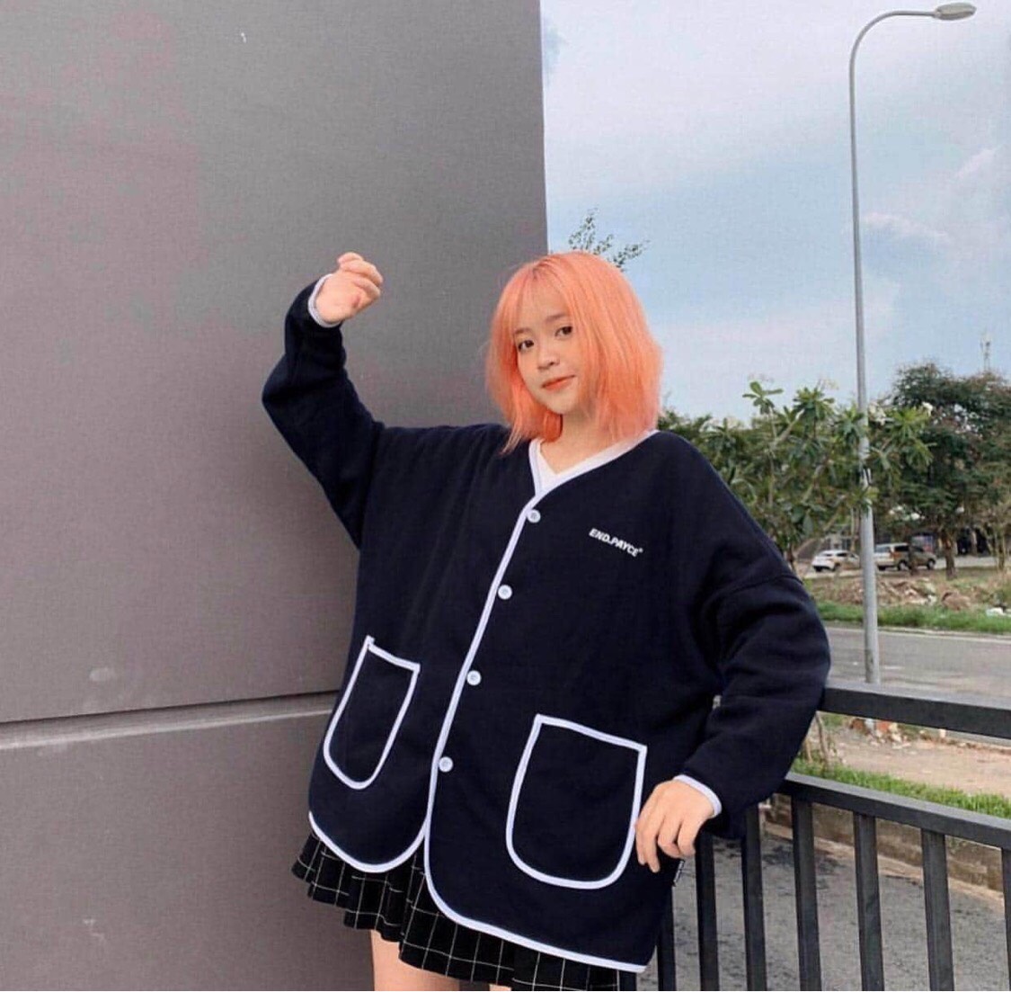 Áo Khoác Cardigan, Sweater, Jacket END.PAYCE jacket nỉ len unisex sweater ulzzang 2 túi viền phối đen trắng