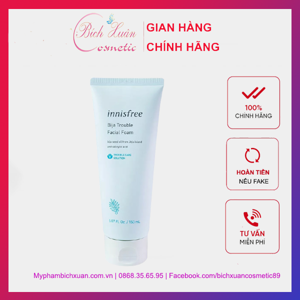 Sữa rửa mặt dành cho da mụn Innisfree Bija Trouble Facial Foam 150ml