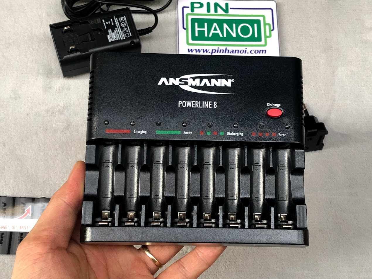 Bộ sạc 8 pin đũa pin tiểu ANSMANN POWERLINE 8 AN12510 1001-0006