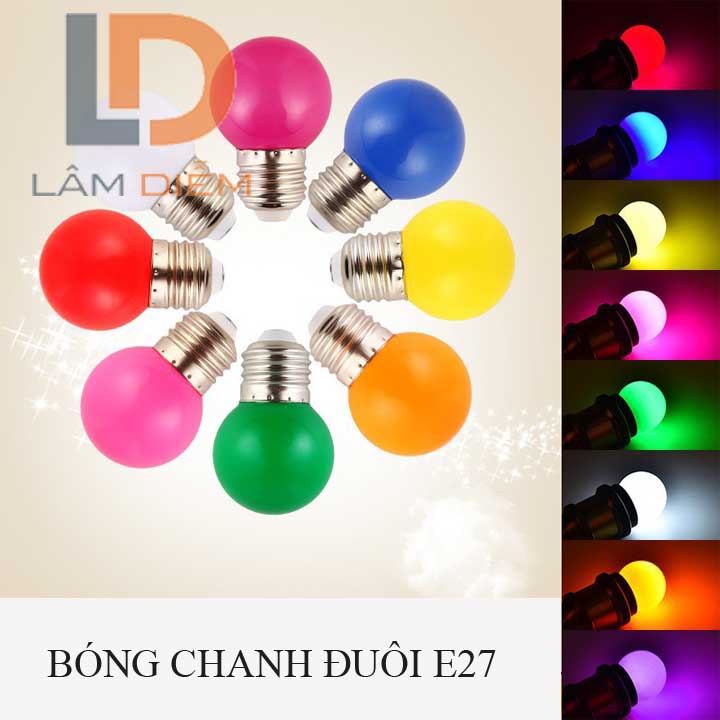 Bóng đèn led trái chanh đuôi e27 công suất 3w nhiều màu