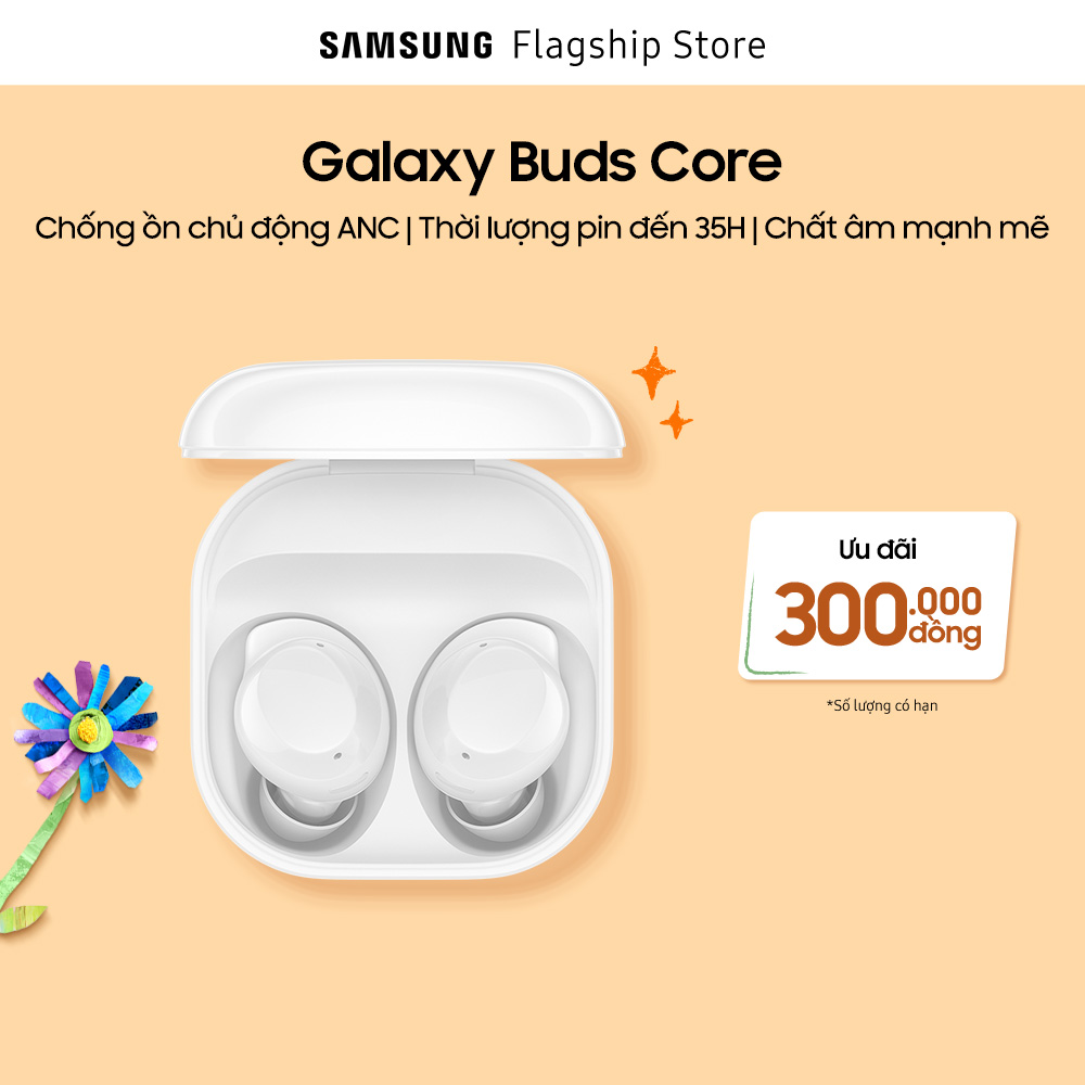 [SIÊU SALE HÈ 20H 4-7.5] Tai nghe Samsung Galaxy Buds Core. Chống ồn chủ động ANC, Thời lượng pin đến 35H, Chất âm mạnh mẽ