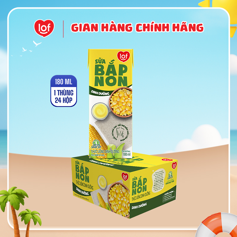 Sữa bắp non dinh dưỡng LOF thùng 24 hộp x 180ml