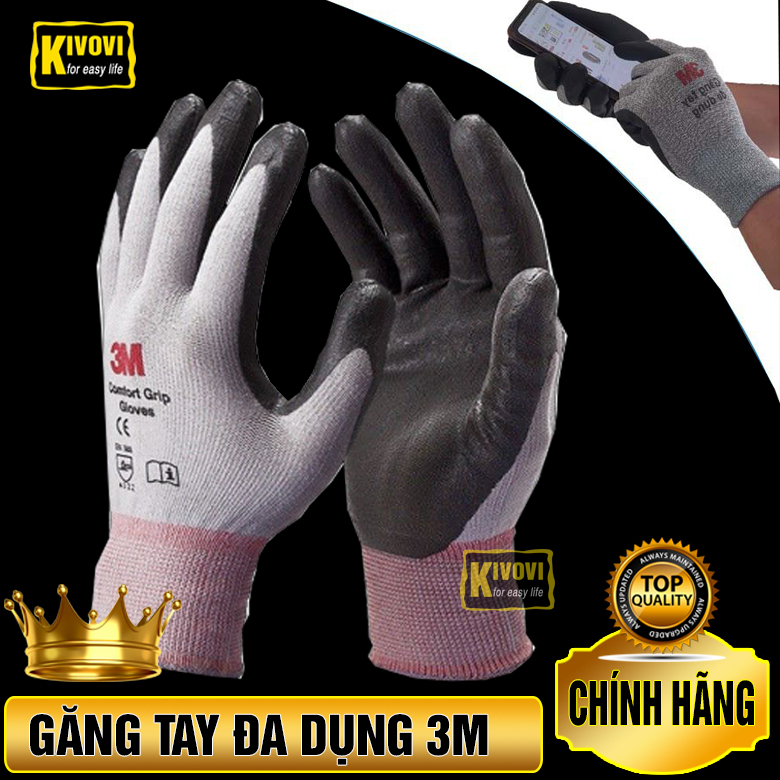 Cặp Găng Tay Bảo Hộ Đa Dụng 3M Size M L Màu Xám - Bao Tay Xe Máy Đa Năng 3M Giúp Thao Tác Chính Xác - Kivovi
