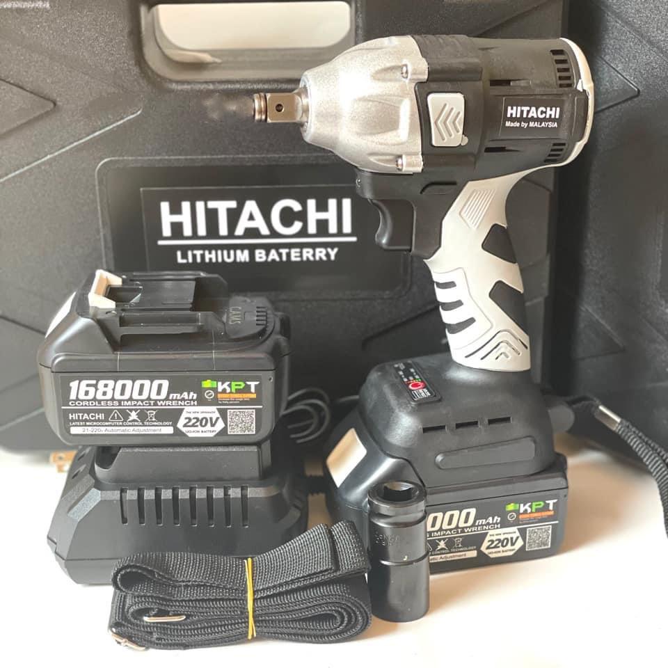 Máy siết bulong Hitachi, máy khoan pin 220V động cơ không chổi than khoan tường, bắn vít, siết mở ốc