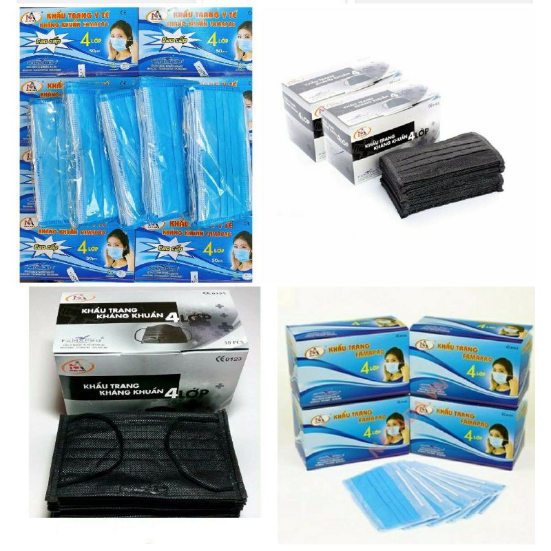 Set 10 khẩu trang 4 lớp kháng khuẩn famapro