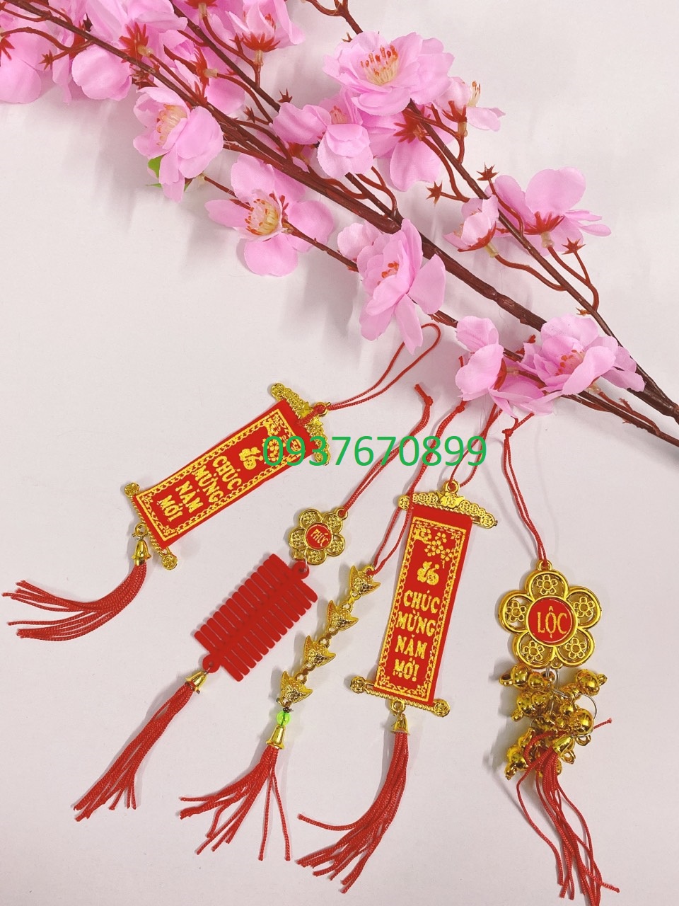 [HCM]Combo 5 dây liễn treo Tết trang trí tết, trang trí cây mai đào
