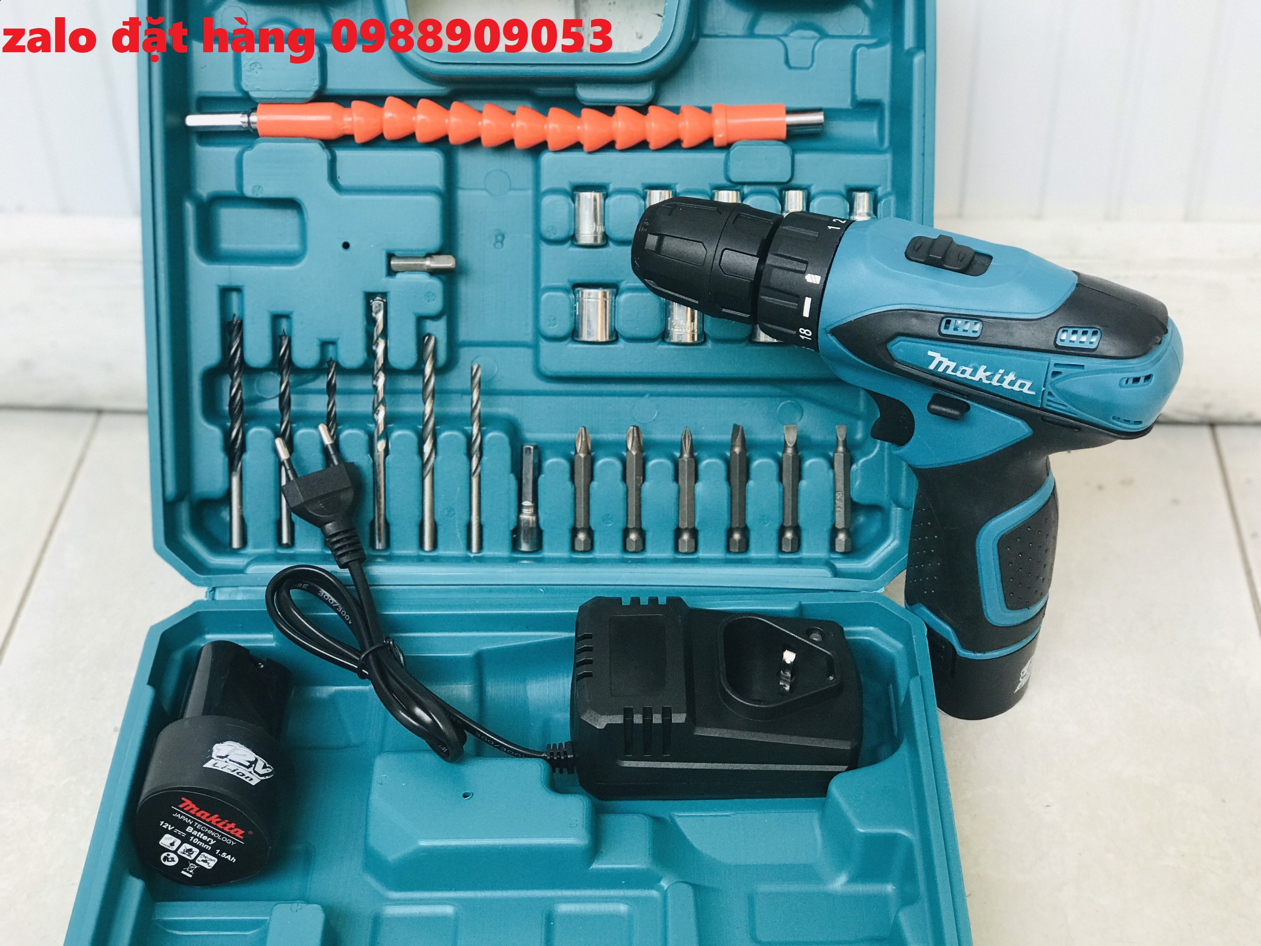 Máy Khoan Pin Makita 12V Lõi Đồng 2 Pin Bắt Vít, Khoan Sắt, Khoan Gỗ