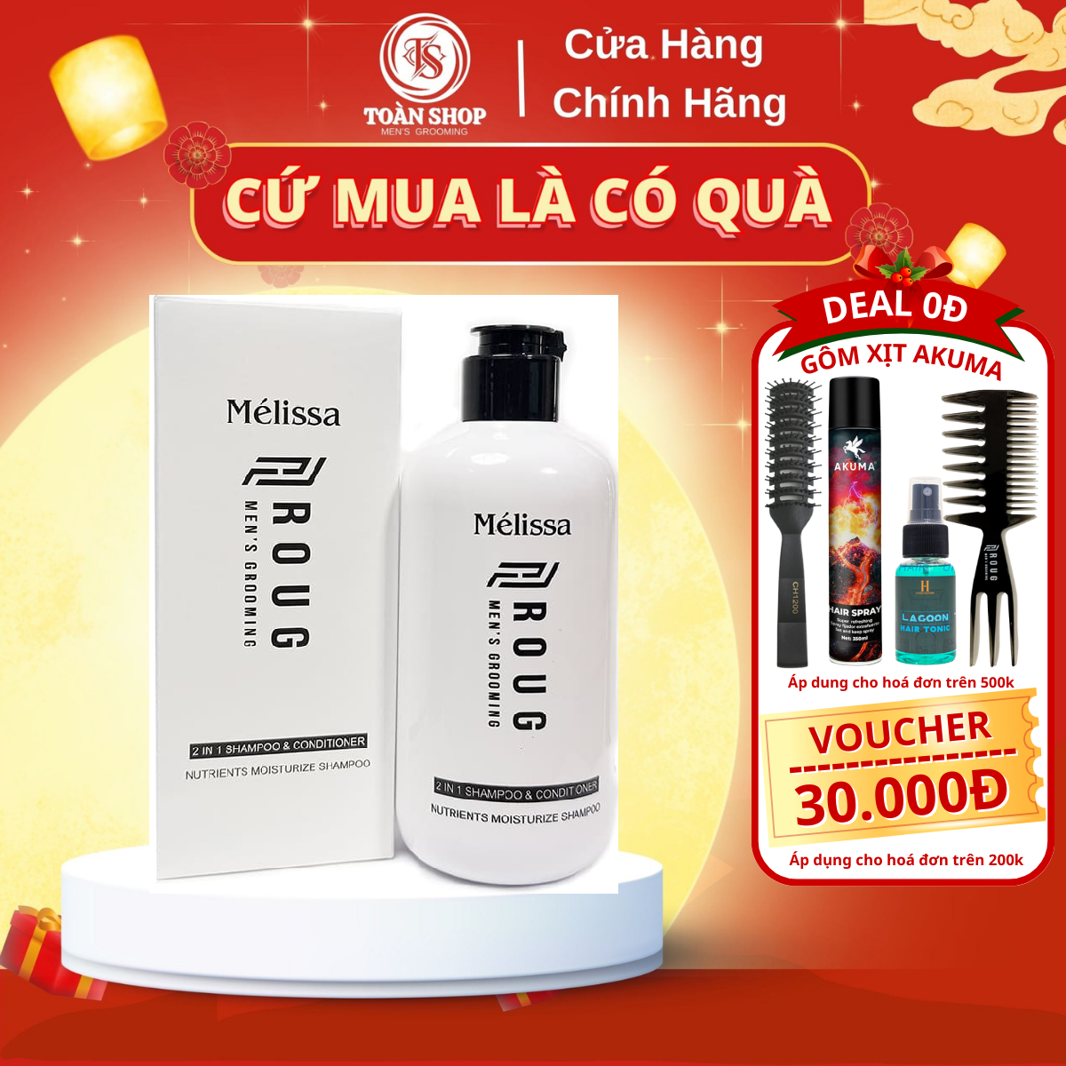 Roug Mélissa | Roug Mélissa 2in1 Conditioner Shampoo 300ml for Men - Genuine Singapore 2025