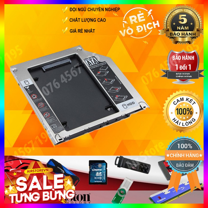 Caddy bay sata 3.0 gắn thêm ổ cứng hdd ssd cho laptop