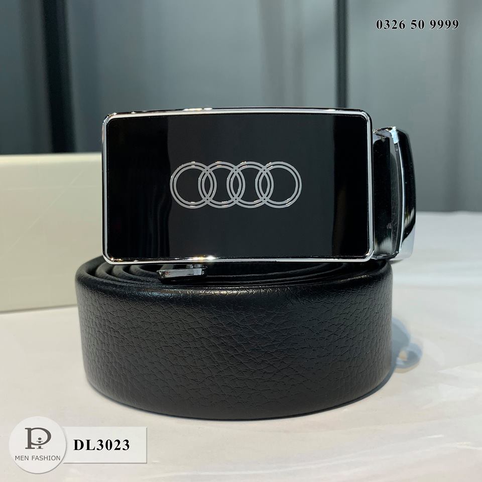 Thắt lưng da nam AUDI mặt vuông khóa tự động cao cấp full box - DL3023