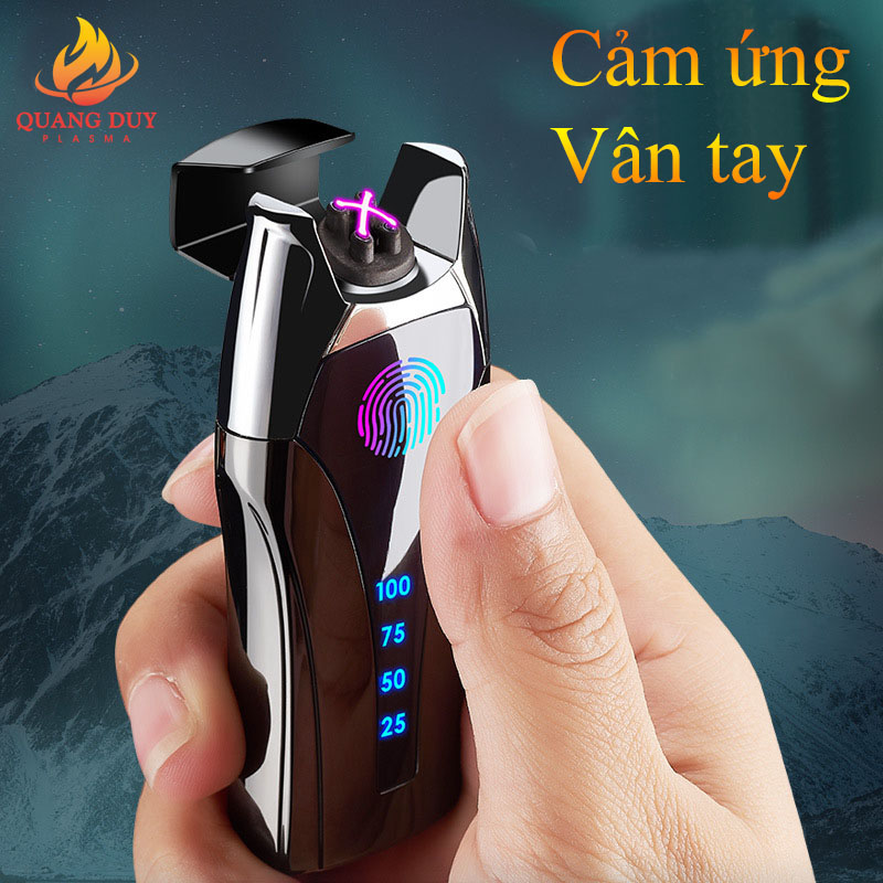 [HCM]Bật lửa điện 4 tia plasma cảm ứng vân tay kiểu dáng đẳng cấp bền bỉ chất lượng uy tín mới mẻ và độc đáo