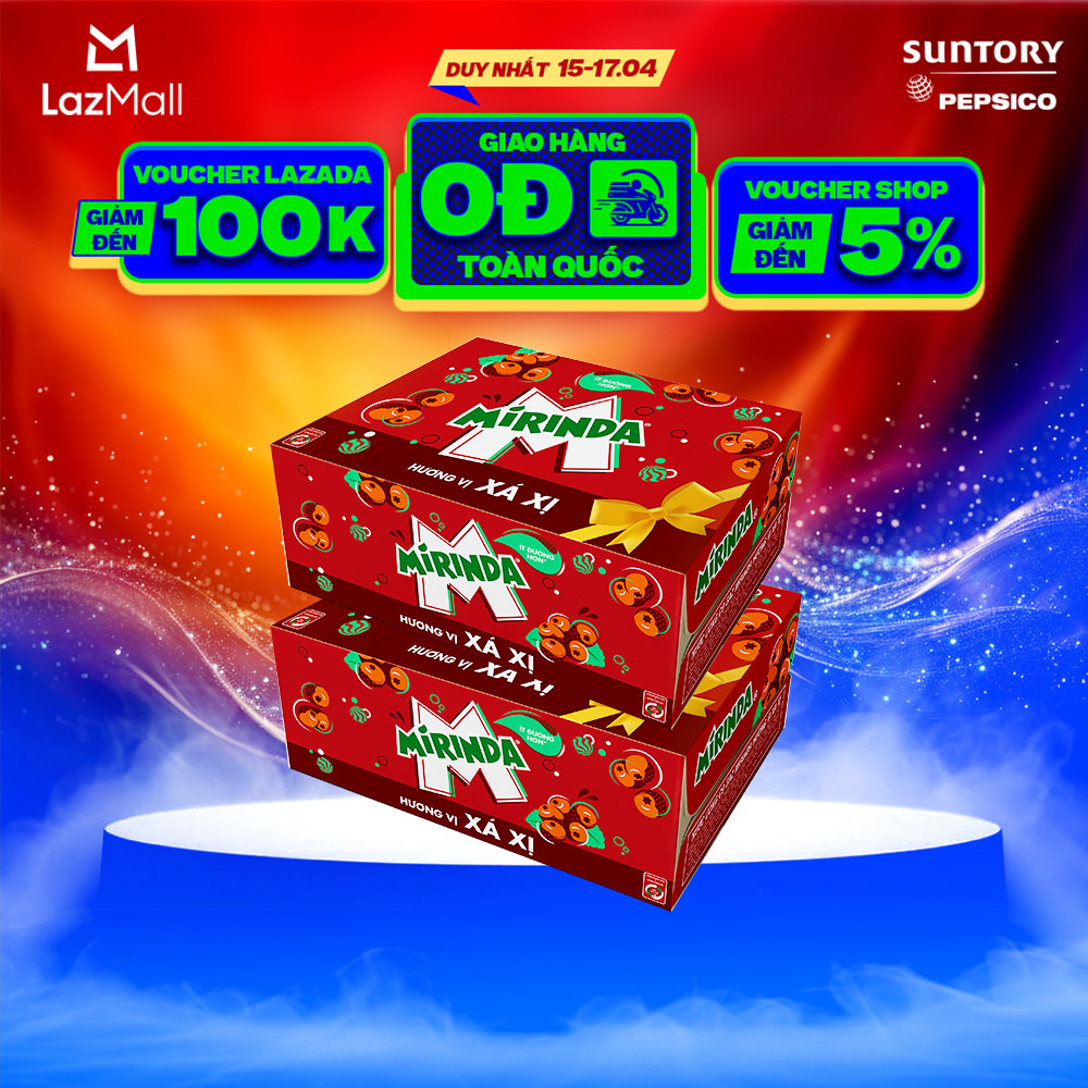 [SALE ĐẠI LỄ] Combo 2 Thùng 24 Lon Nước Ngọt Giải Khát Có Gaz Mirinda Xá Xị (320ml/lon)