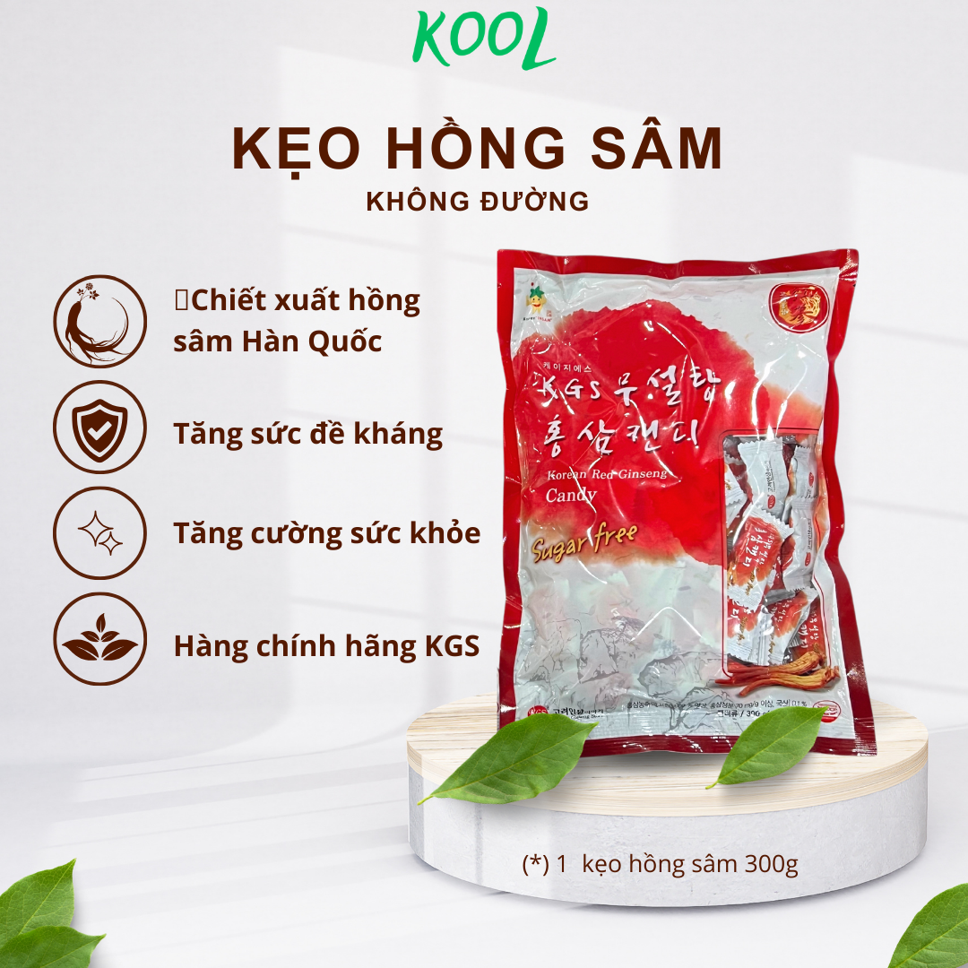 Kẹo hồng sâm 300g - chính hãng kgs