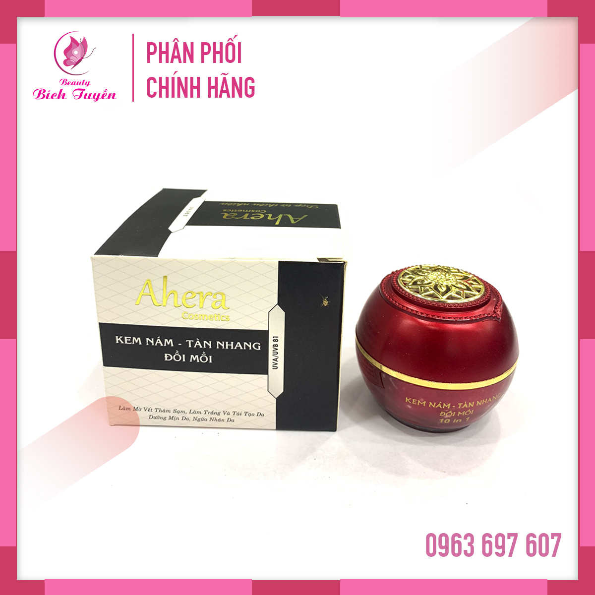 Kem nám ahera ngừa nám - tàn nhang - đồi mồi 15g kem ahera chuyên nám tàn nhang đồi mồi phân phối chính hãng bích tuyền