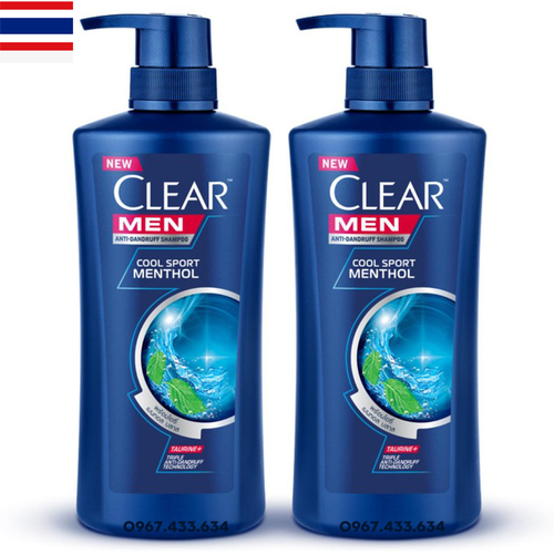 2 chai dầu gội clear men - thái lan - 400ml/chai