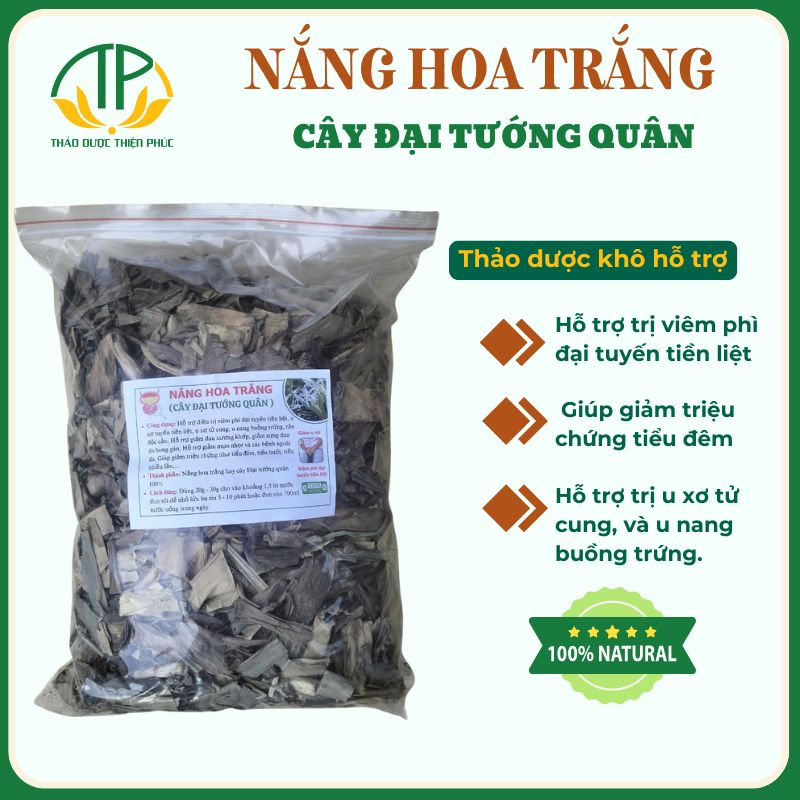 Nắng hoa trắng khô, cây Đại tướng quân khô - 1Kg Hỗ trợ viêm phì đại tuyến tiền liệt