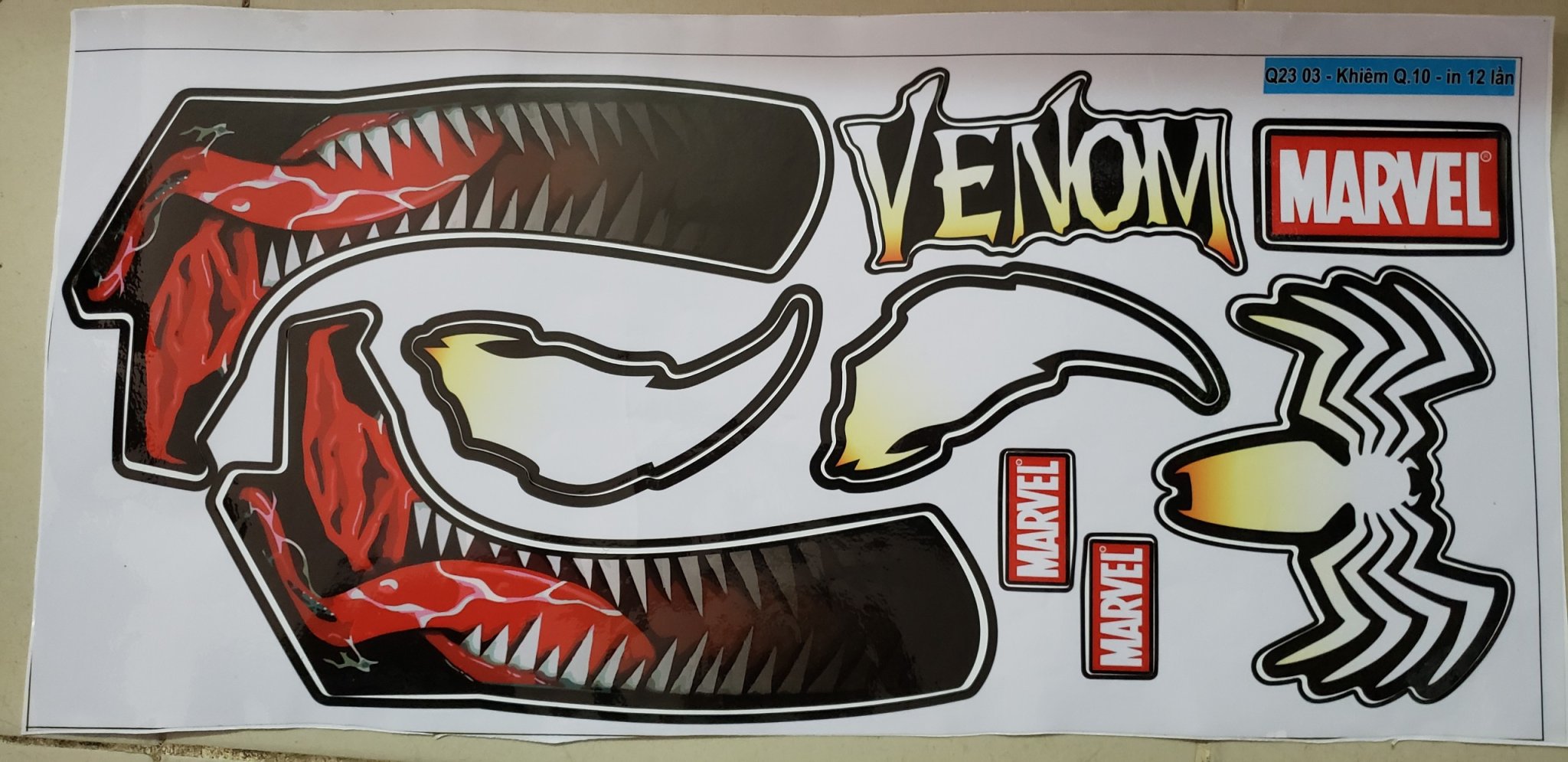 Tem decal Venom dán nón bảo hiểm