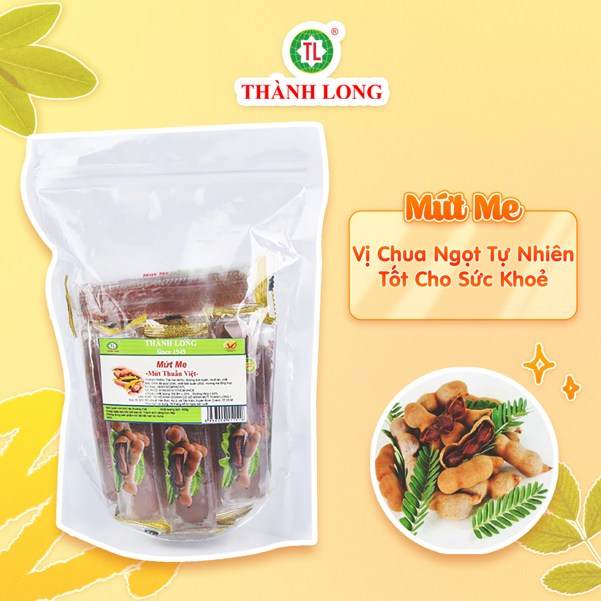 Mứt Me Sấy Khô Nguyên Trái Truyền Thống Thơm Ngon Thành Long 200gr