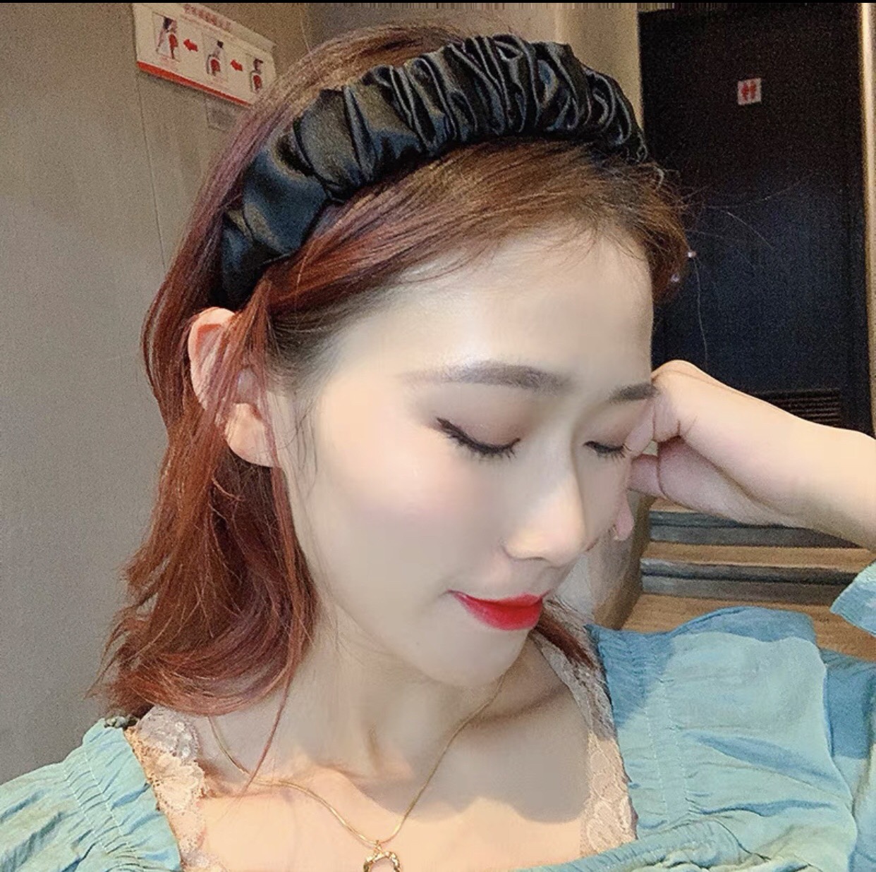 Bờm Cài Tóc Vải Nhúm Cho Nữ