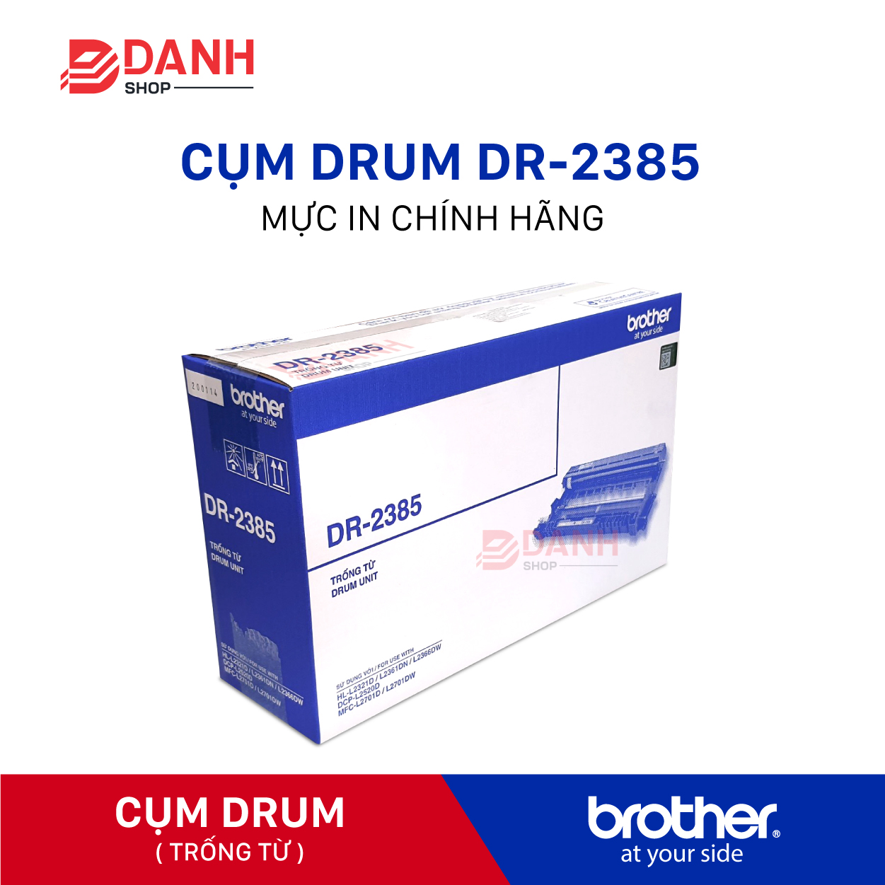 Cụm drum brother dr 2385 brother hl-l2361dn, 2321, 2366, 2701d, 2701dw, hàng chính hãng