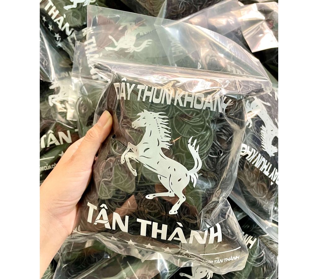 Bịch 500g Dây thun Đen Tân Thành siêu dẻo, dây chun cao su, thun cột tiền, thun cột, dây chun cột