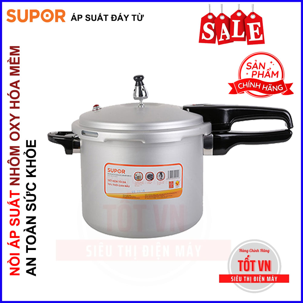 Nồi Áp Suất 1 Tay Cầm Supor  YL183F5 -3.5L, Nhôm Oxy Hóa Mềm, Đáy Từ, Sử Dụng An Toàn, Điện Máy Tốt VN