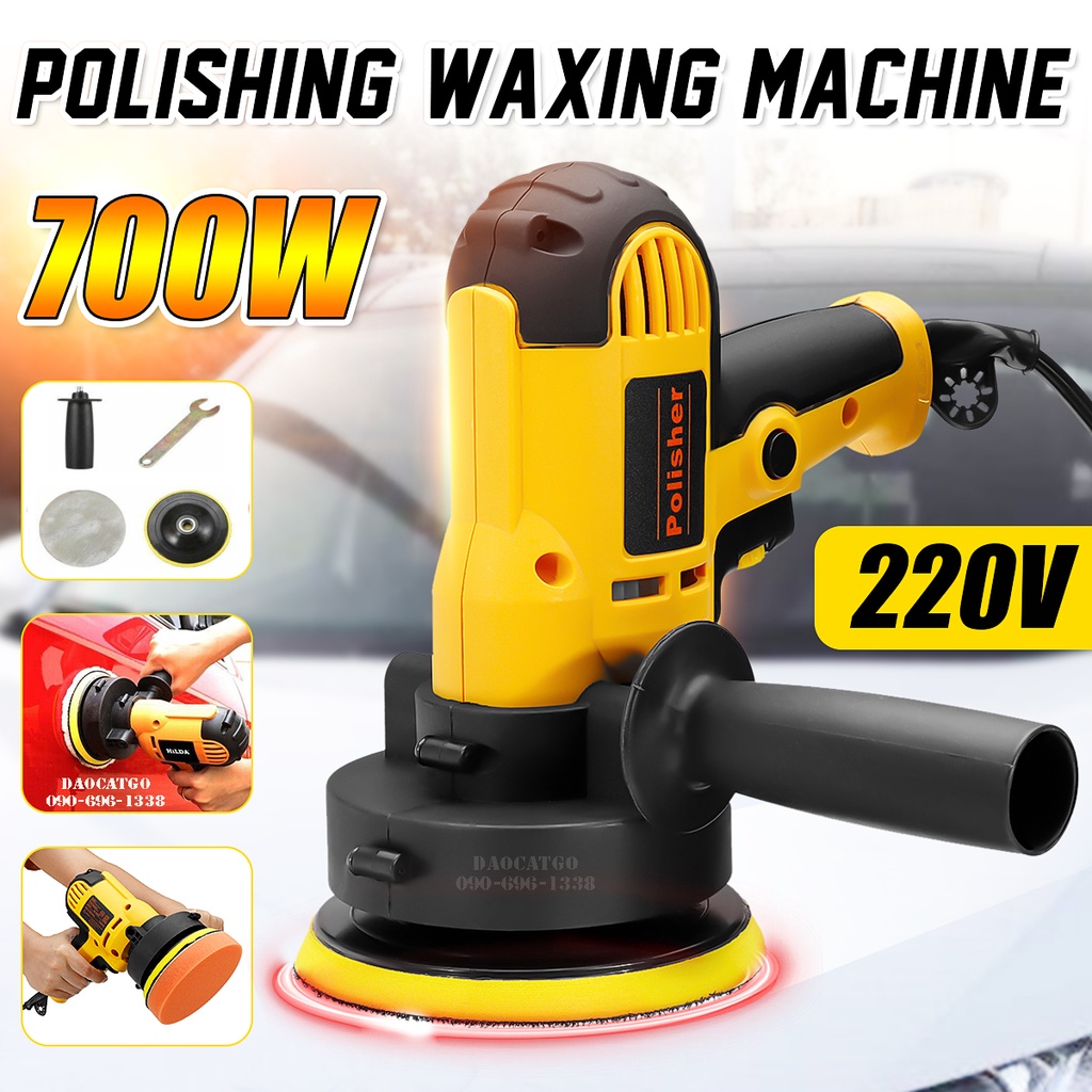 Máy đánh bóng xe ô tô cầm tay bằng điện sáp dùng kèm phớt đánh bóng tự làm đẹp cho xe