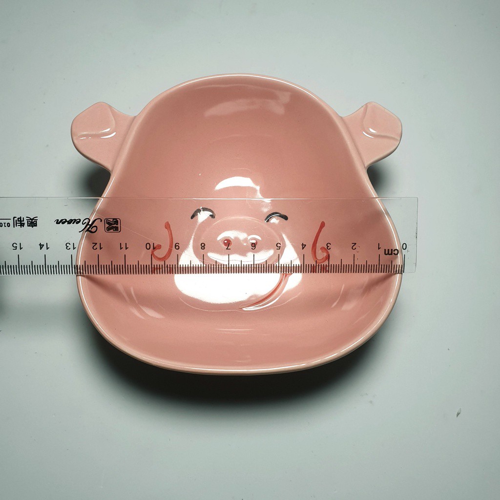 Bát ăn dặm cute cho bé hình heo hồng dễ thương, chén ăn dặm gốm sứ cao cấp