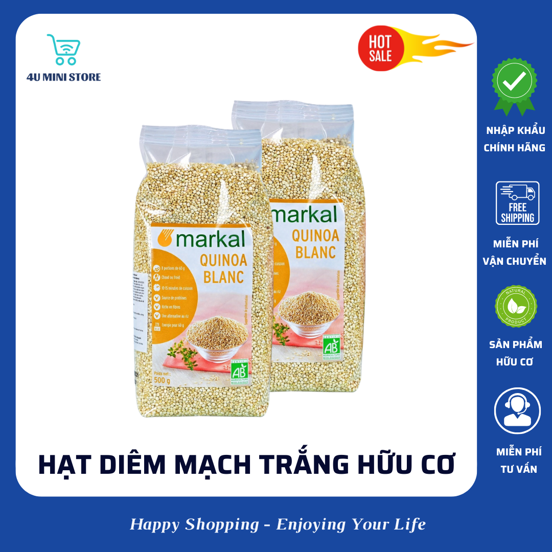 Hạt diêm mạch quinoa trắng hữu cơ Markal – Nhập khẩu Pháp