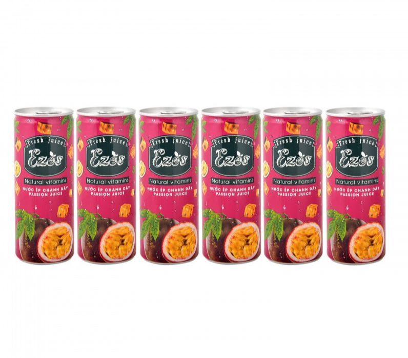 Nước ép chanh dây Ezos lốc 6 lon x 240ml