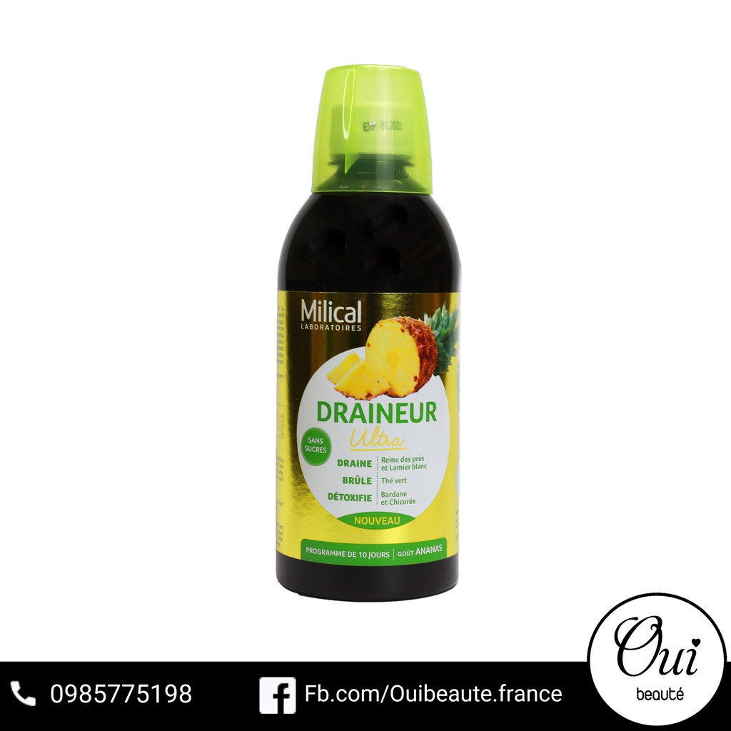 Nước trái cây detox milical đủ vị 500ml Ouibeaute dứa, cam kết hàng đúng mô tả, sản phẩm có thành phần lành tính, đảm bảo an toàn cho người sử dụng