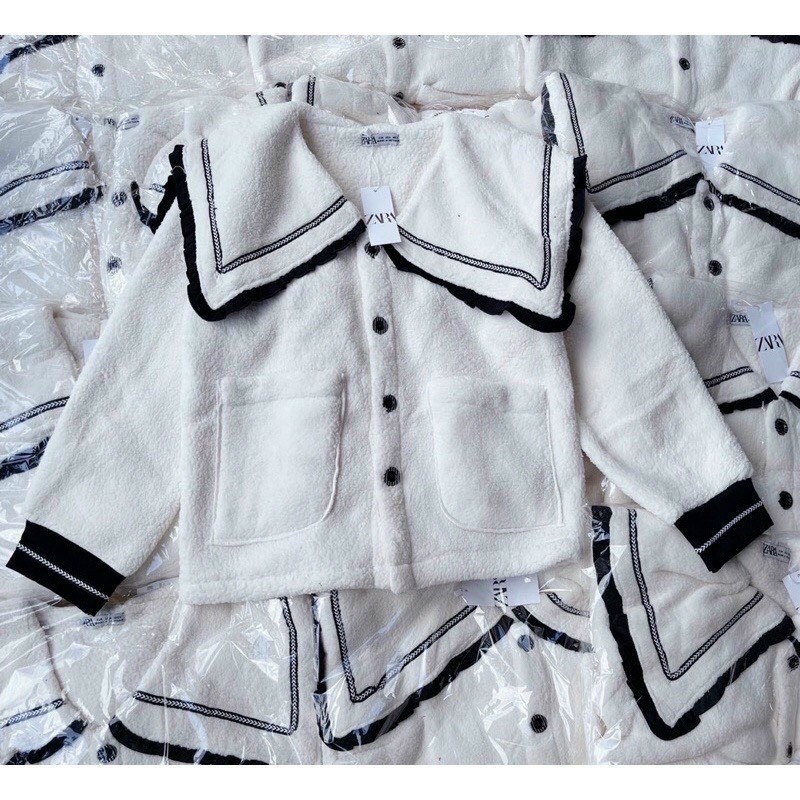 [ HÌNH THẬT ] Áo Khoác Lông Cừu  Thủy Thủ Thời Trang Siêu Ấm