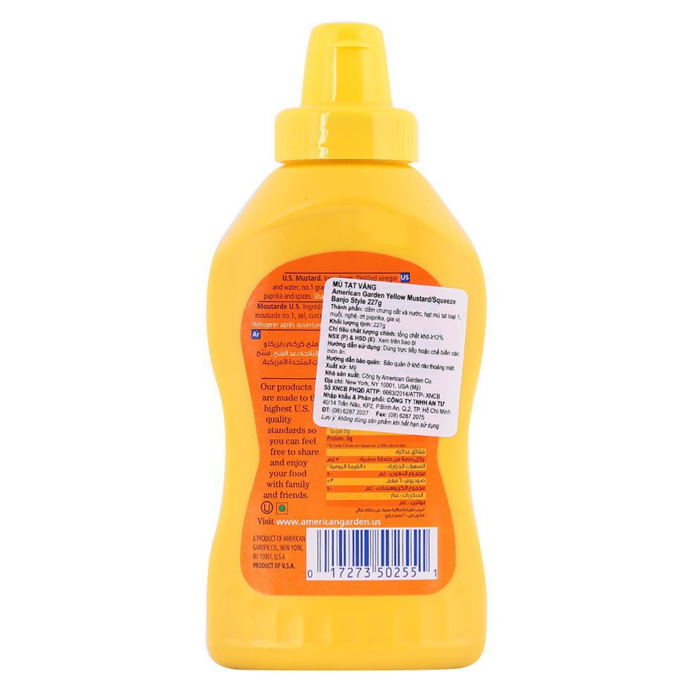 Mù tạt Vàng NHẬP KHẨU NGUYÊN TEM tại MỸ American Garden trọng lượng 227g