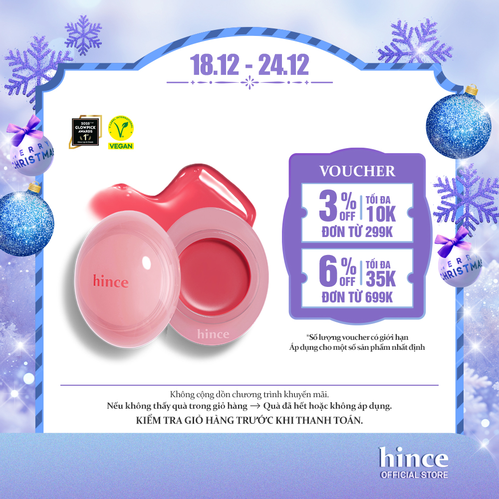Son dưỡng môi dạng cầu căng bóng giúp môi volume-up hince Raw Glow Dewy Ball 3.5g
