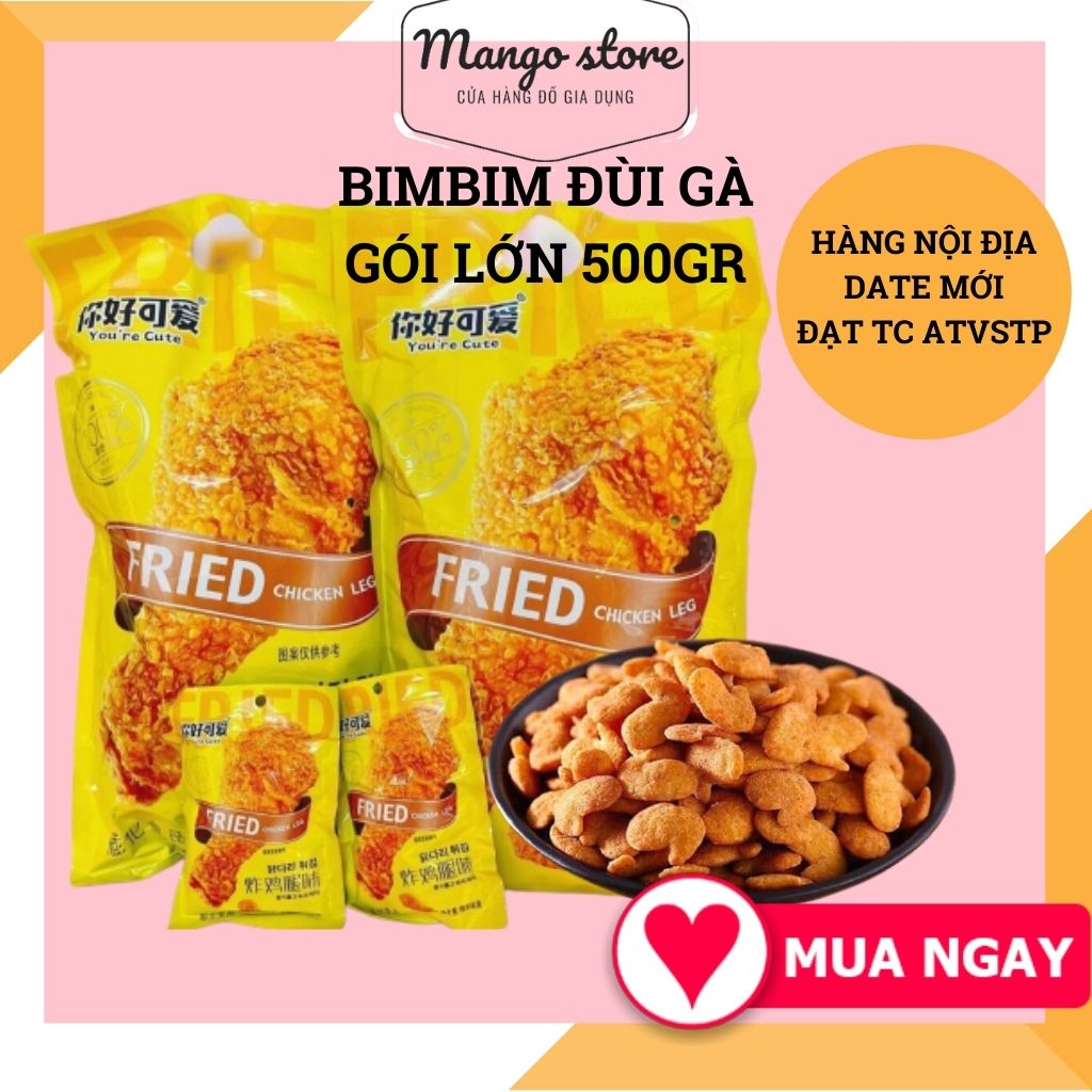 [DATE MỚI TOANH] Bimbim đùi gà giòn khổng lồ gói lớn 500GR siêu ngon siêu nhiều ăn mãi ăn hoài ko chán MANGO STORE