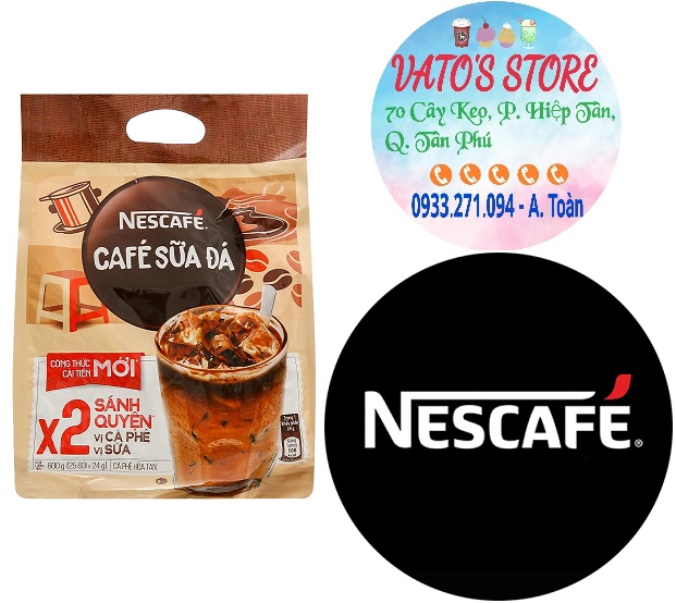 Combo 5 bịch Cà phê hòa tan NESCAFÉ cà phê sữa đá Bịch 25 gói x 20g Cafe