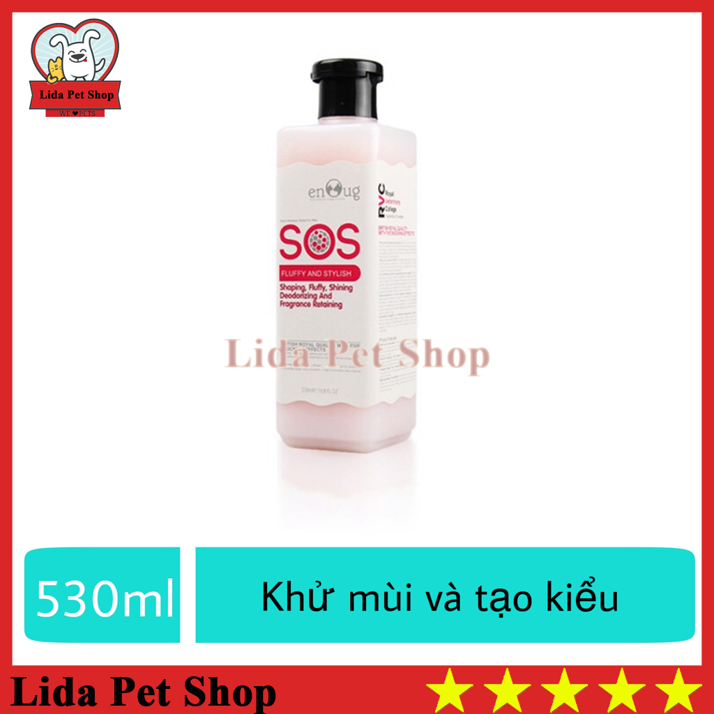 HN- Sữa tắm SOS hồng chuyên gia khử mùi và tạo kiểu cho chó mèo - sữa tắm SOS hồng 530ml - Lida Pet Shop