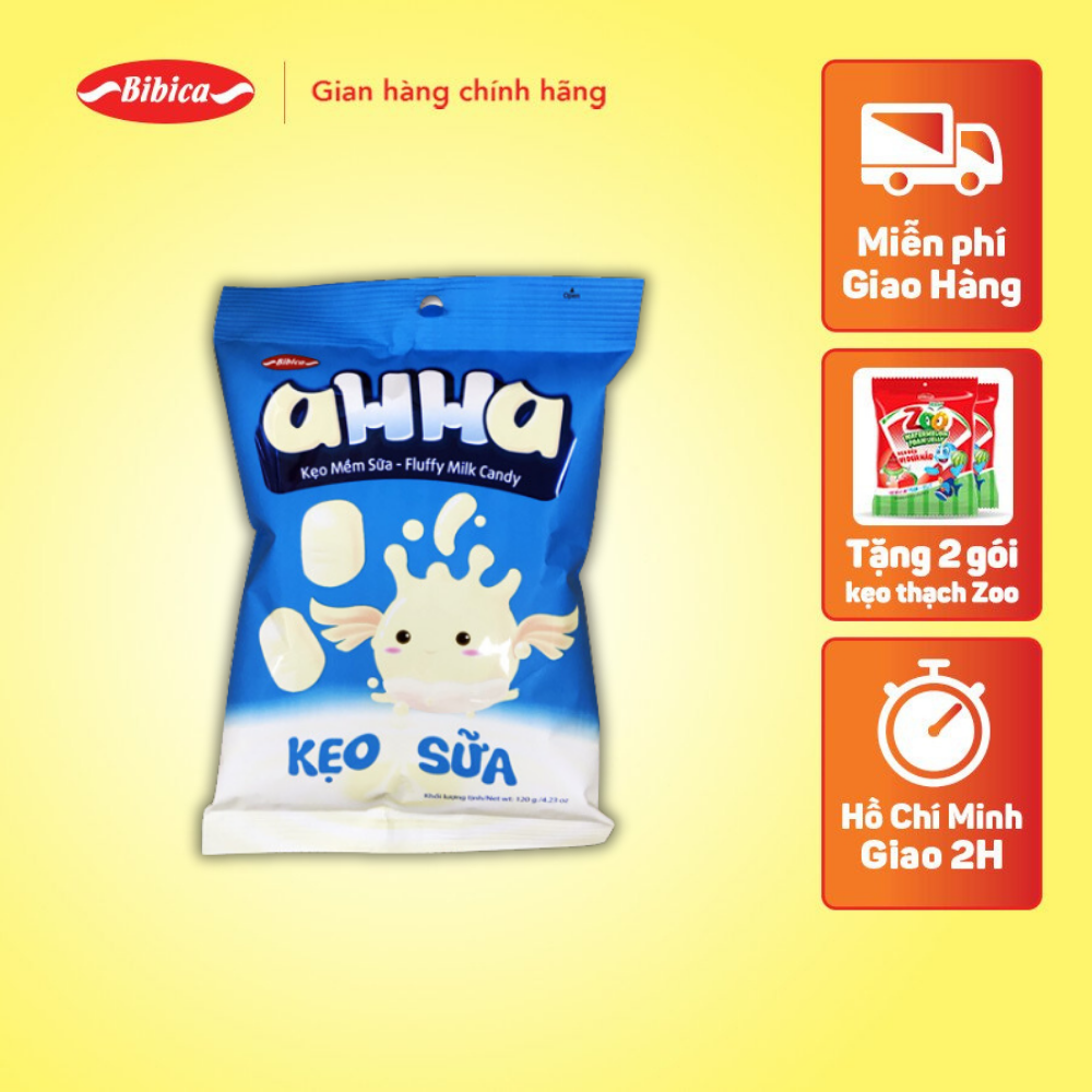 Kẹo Mềm Sữa Ahha Bibica 120g