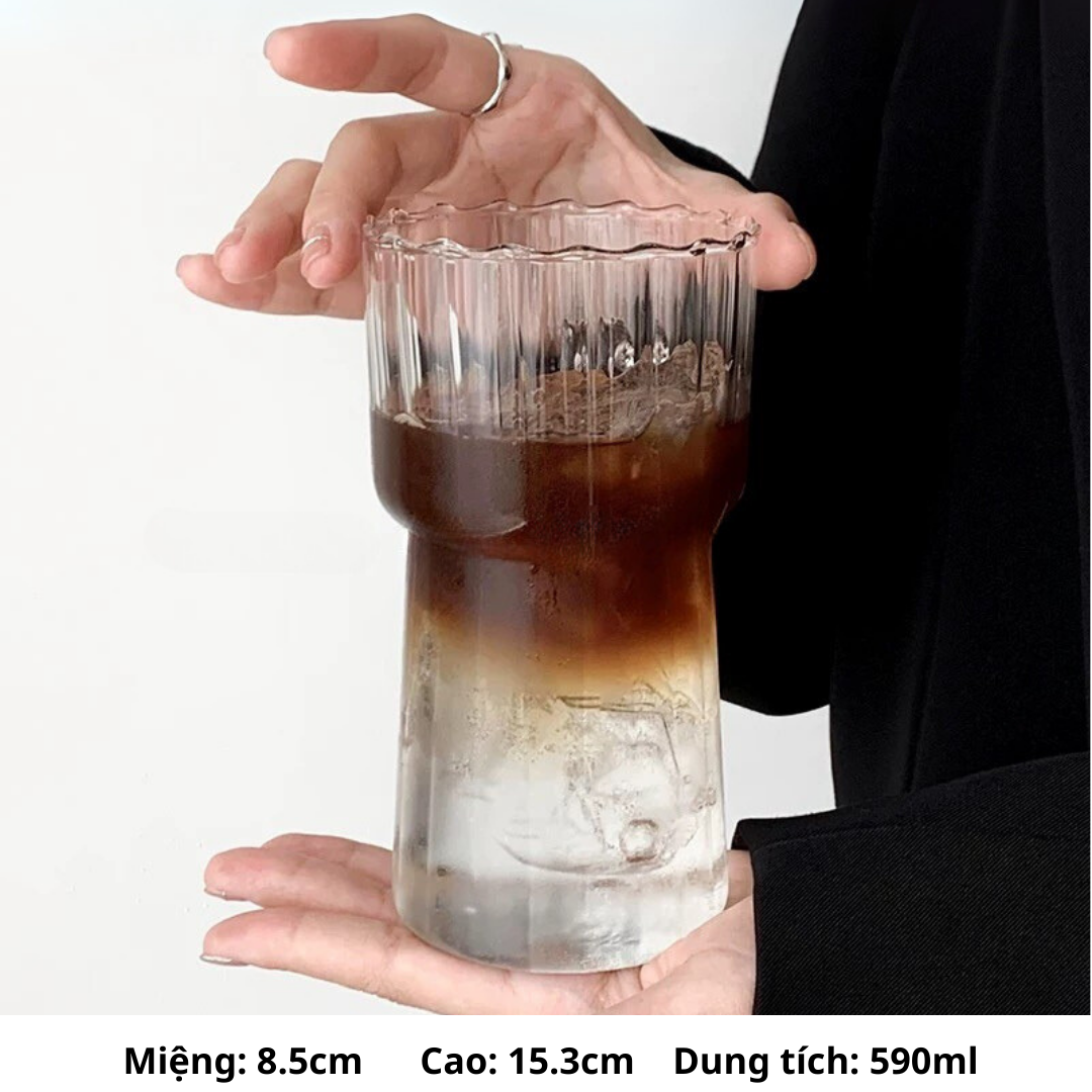 Heat-Resistant Thin Glass Cup – Elegant Aesthetic Coffee & Matcha Drinking Glass for Home Café Decoration – Hibi - 8