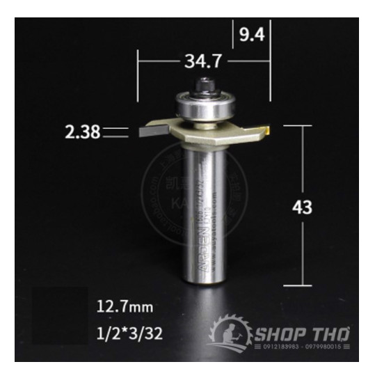Mũi phay cuốc rãnh arden 1606 có bi