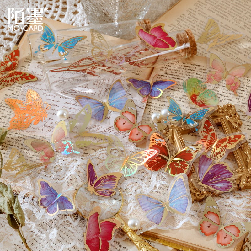Sticker họa tiết ánh nhũ trang trí Scrapbook, sổ tay, vở -