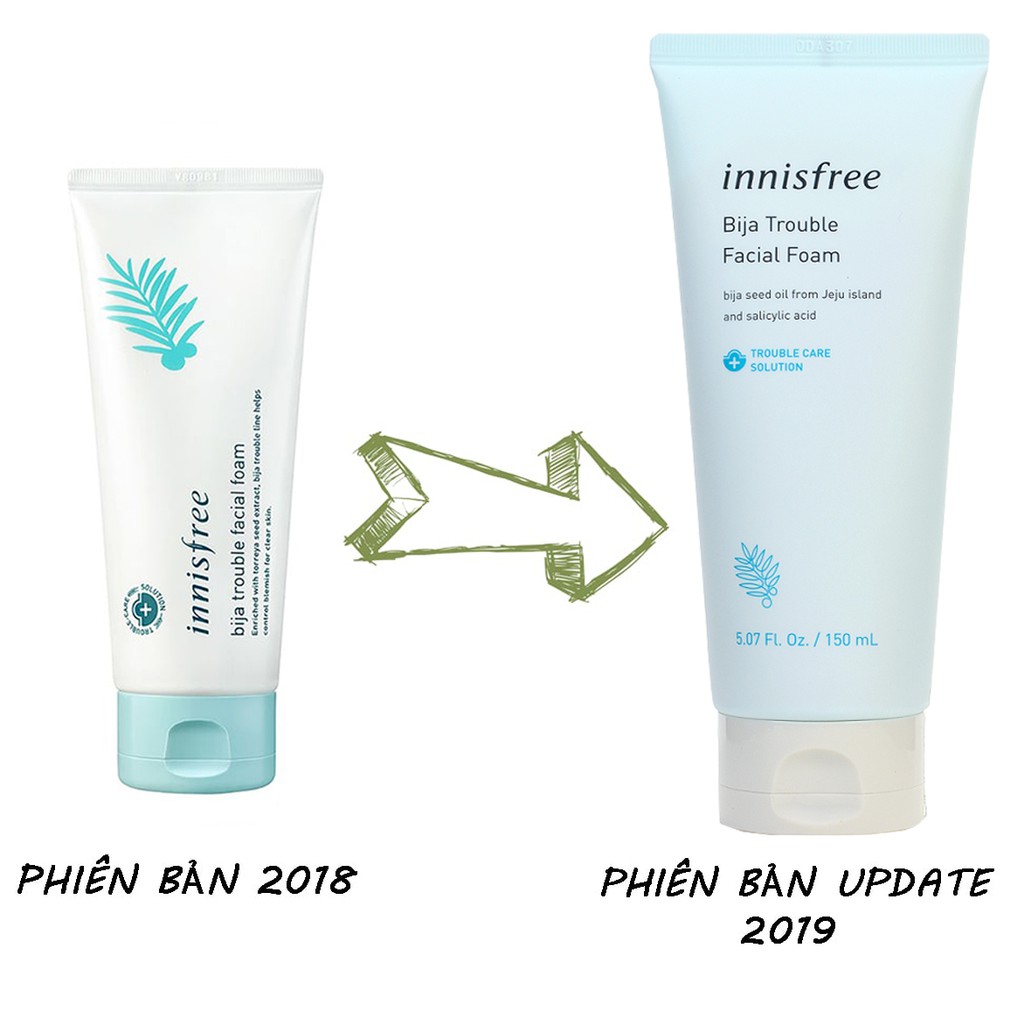 Sữa rửa mặt trị mụn Bija Trouble Facial Foam Innisfree, kiểm soát dầu, sát khuẩn, se mụn và ngăn mụn mới