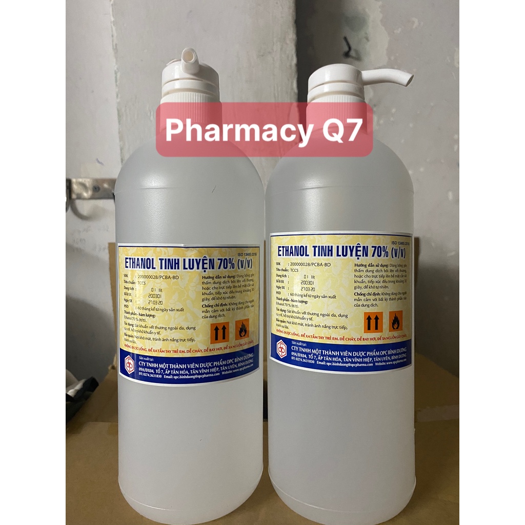 Cồn tinh luyện opc cồn nước rửa tay khô sát khuẩn con 70 alcol alcolho
